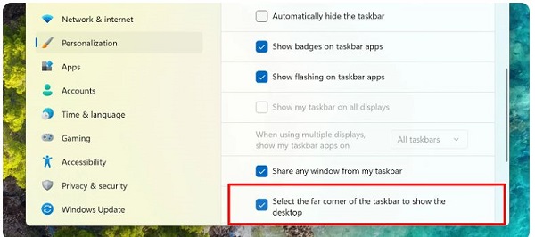 [BUG FIX] The computer lost the Show Desktop button on the Taskbar Picture 2
